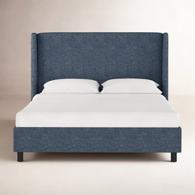 Tilly Linen Upholstered Wingback Bed