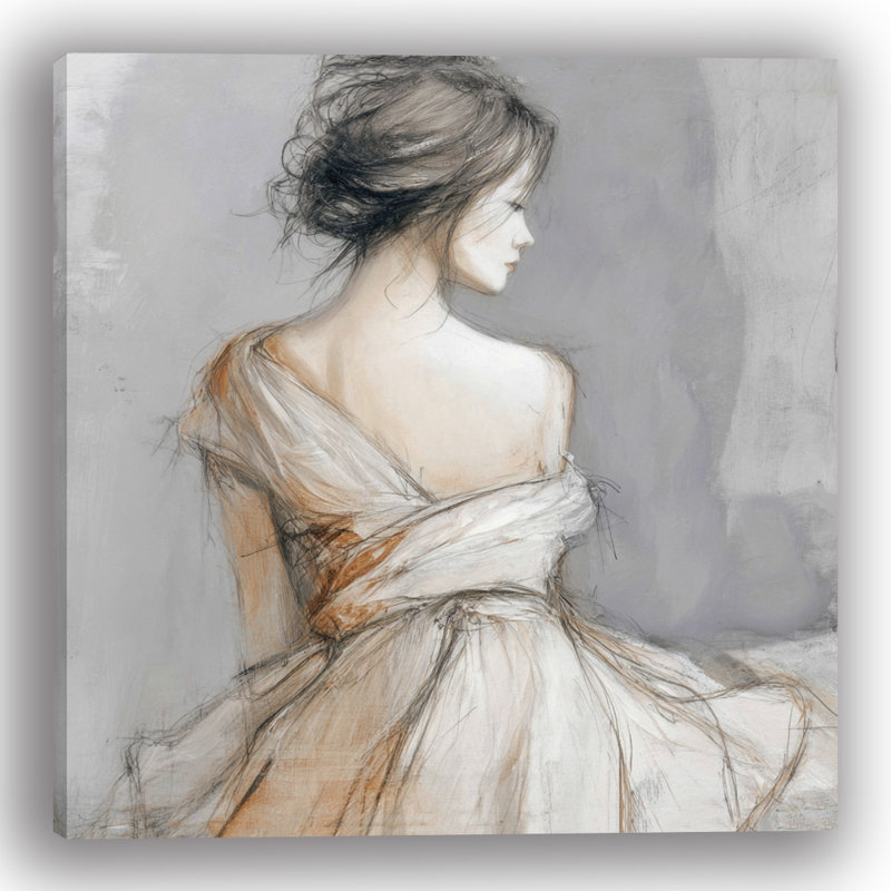 «Elegant Muse», art romantique sur toile tendue, H 40 po x l 40 po