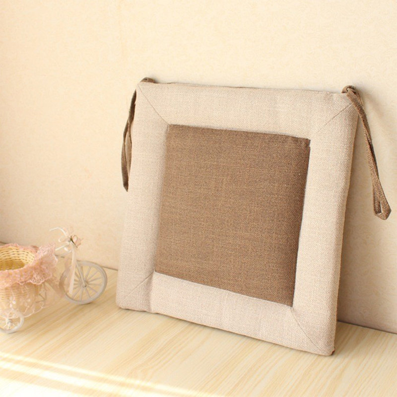 Seat Cushions For Kitchen Chairs Linen Cover Chair Cushions For Dining Chairs Non Slip Chair Pads With Ties Washable, A