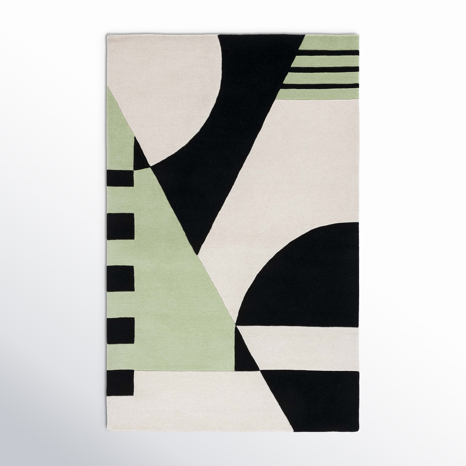 Hina Rd863 Area Rug In Black / Green, Rectangle 6' x 9'