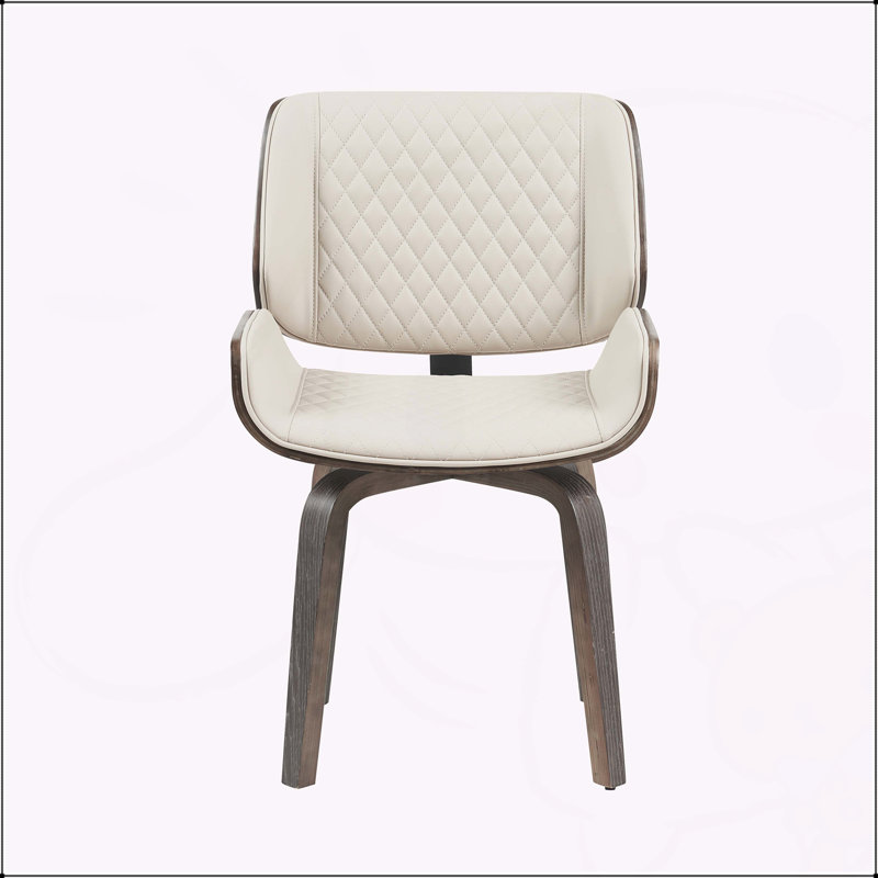 Chaise de salle à manger moderne Mid-Century, Brun, Beige