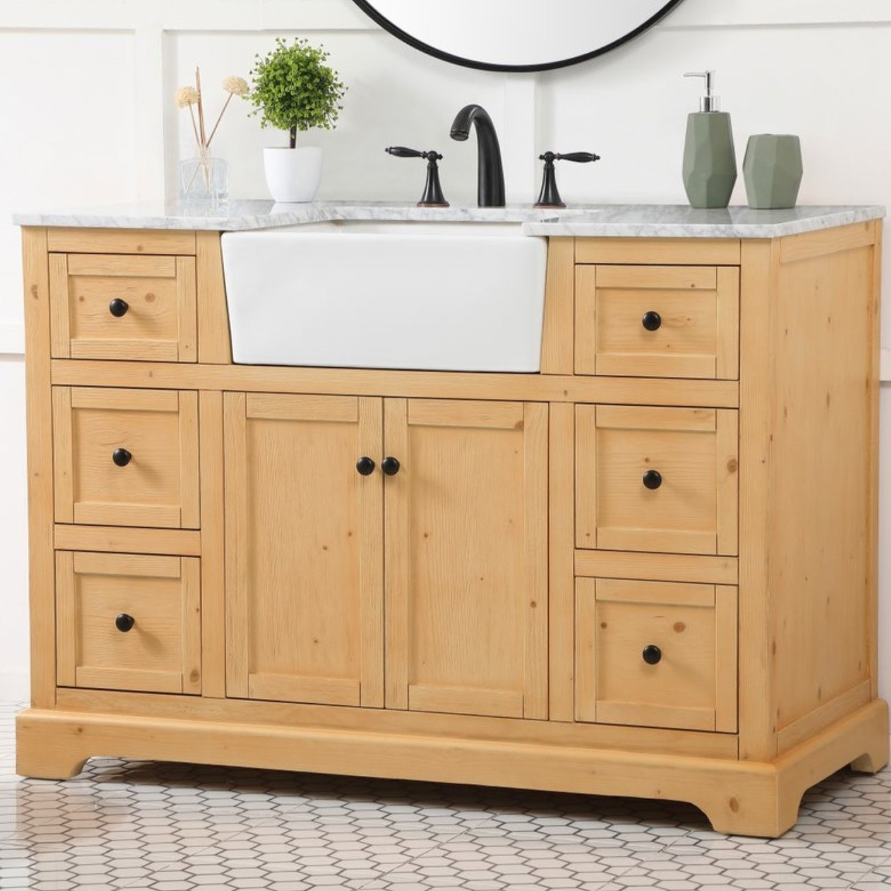 Pardue 48'' Single Bathroom Vanity, Natural Wood
