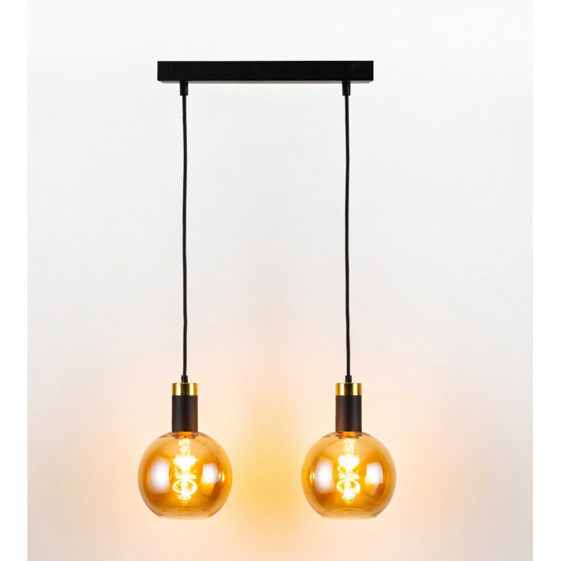 - Light Matte Black Pendant, 120cm H x 55cm W