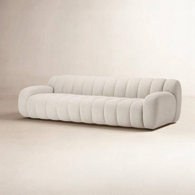 Flora Sofa-104", Weslie Flax Performance Textured Weave