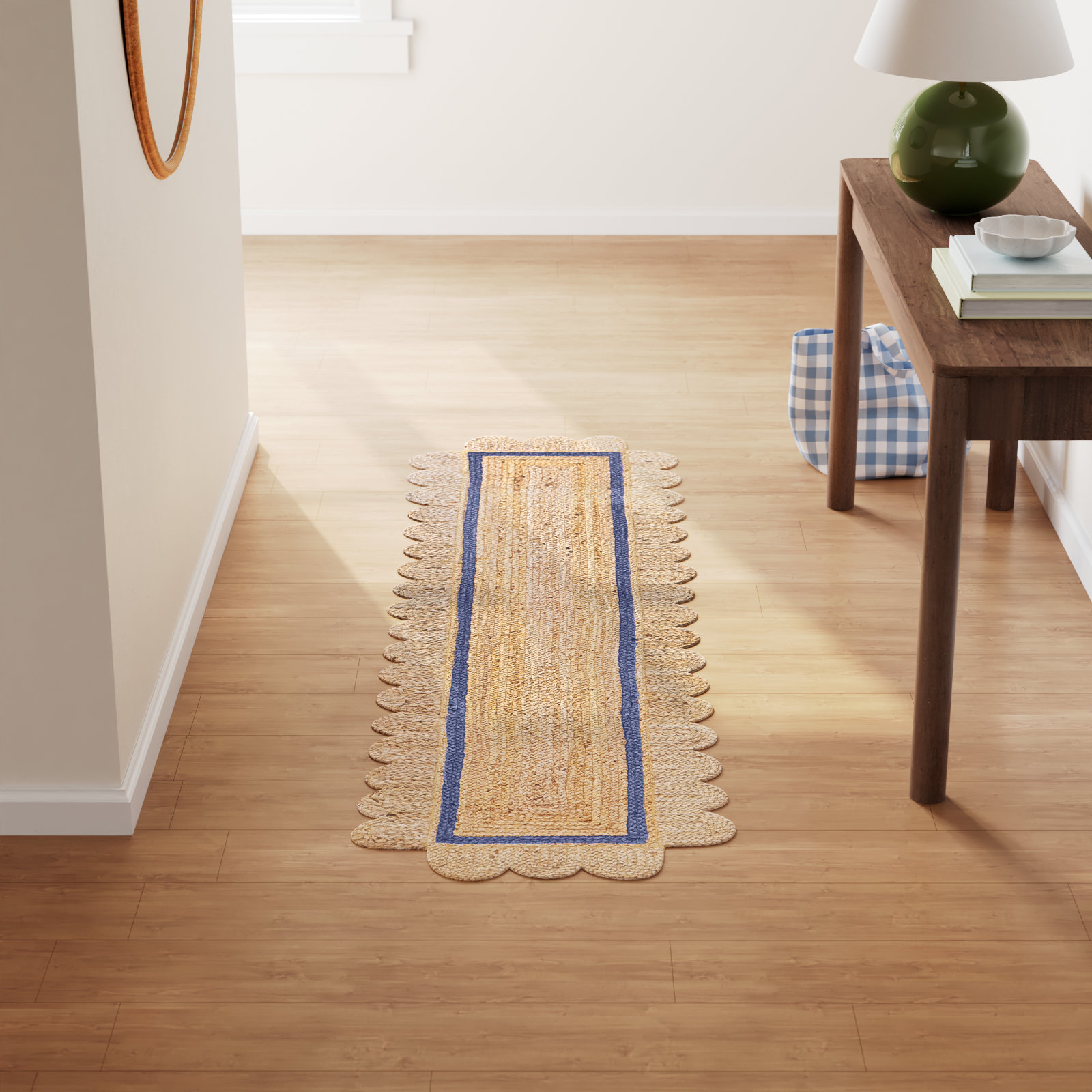 Hand-Braided Jute Rug, Runner 2' x 8'