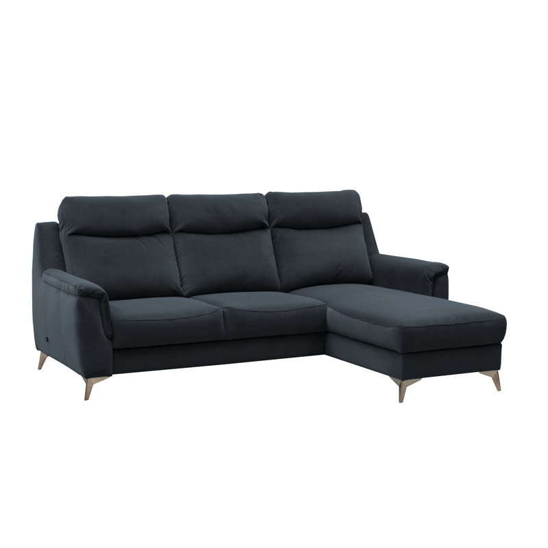 Izola 3 Seater Velvet Sofa Bed, Graphite, Right Hand Facing