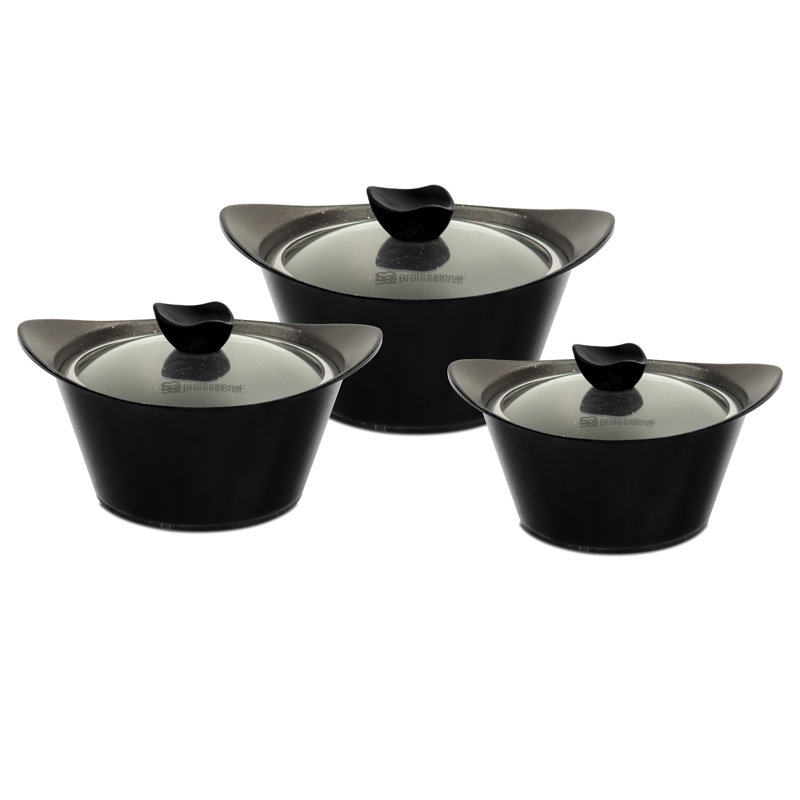 Caia 6 - Piece Non-Stick Aluminium Cookware Set, Black