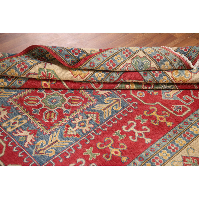 Geometric Red Kazak Oriental Area Rug 7x10
