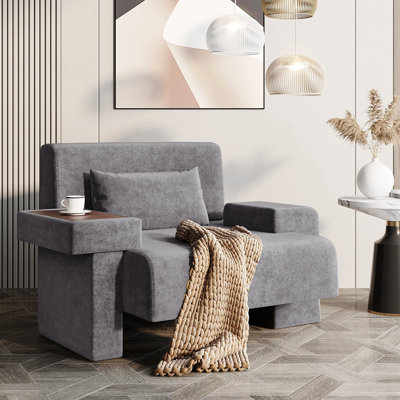 Fauteuil surdimensionné avec accoudoirs asymétriques - siège de 19,5 po de large et rembourrage supplémentaire pour fauteuil de 48 po de style accoudoir carré