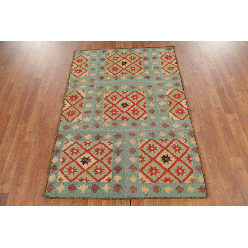 Tapis à motif géométrique oriental All-Over Kilim 3 x 5