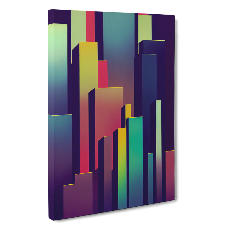 A Fine City Skyline Abstract - Wrapped Canvas Print, 76cm H x 50cm W x 3cm D