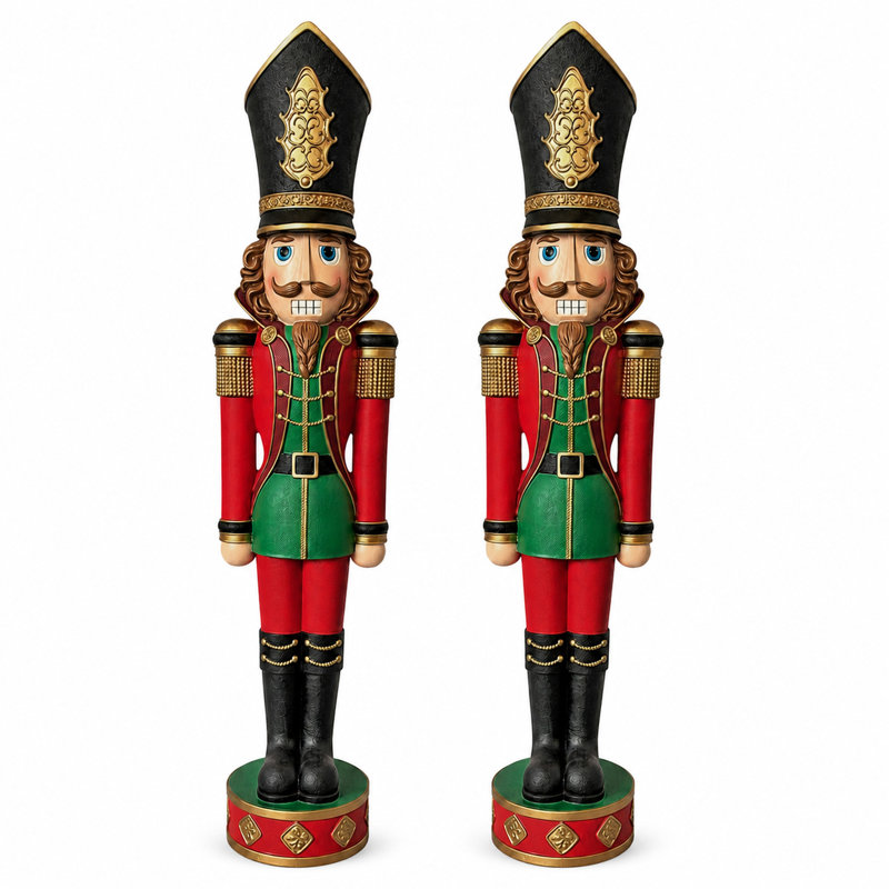 Casse-noisette de Noël 37 pouces - icônes de ballet, rouge et vert (ensemble de 2), 2
