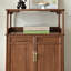 Armoire de rangement à deux portes et deux tiroirs avec cadre en noyer