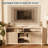 Fluted TV Stand For 65" TV, Adjustable Shelves-2098554428