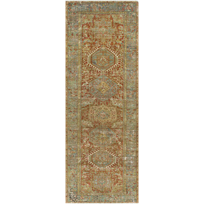 Antique One Of A Kind One-of-a-Kind 4'4" X 12'3" Hand Knotted Area Rug