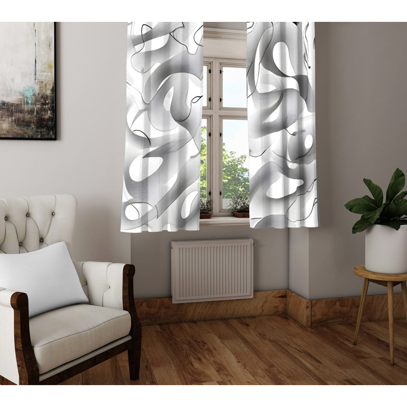 Paire de rideaux semi-transparents en polyester Diante, L 20 po x L 82 po