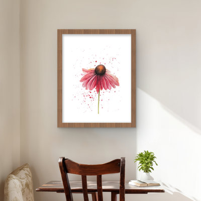 Pink Daisy | Framed Matted Print for Living Room Decor