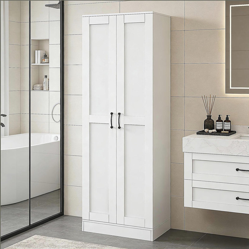 Armoire de rangement familiale, armoire de cuisine, armoire de rangement autoportante, Blanc