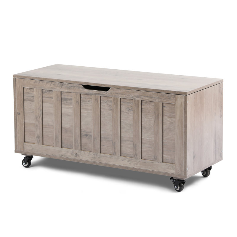 Coffre à couvertures en bois manufacturé Gracemont, Gris