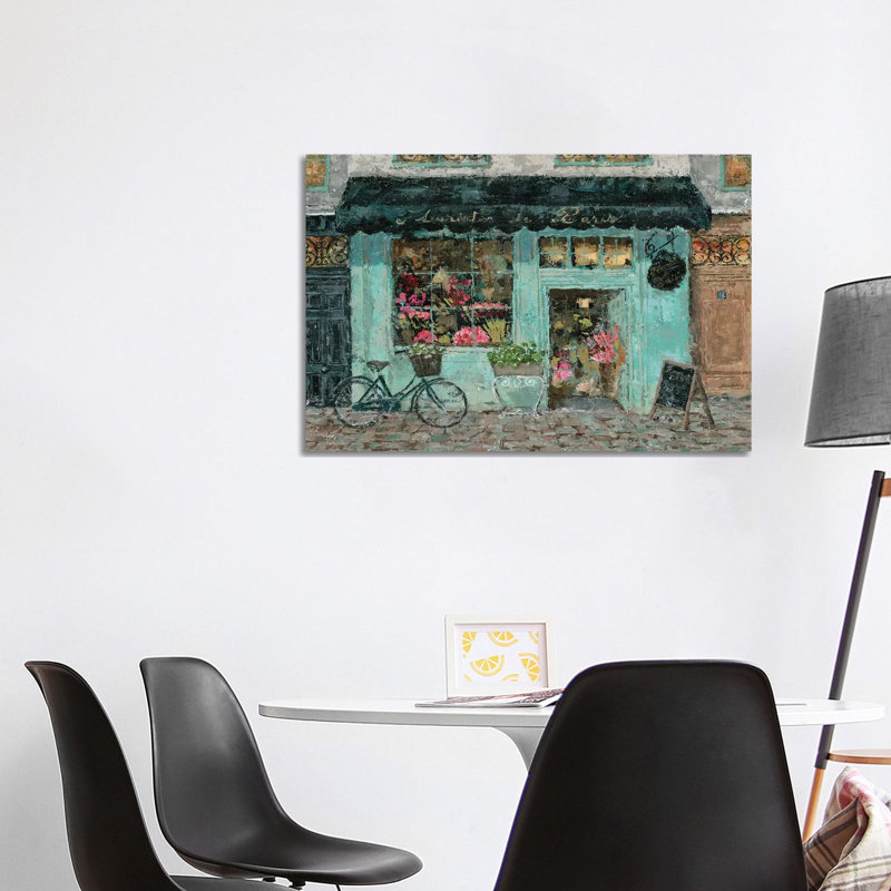 Parisian Flower Shop by Marie Elaine Cusson - Wrapped Canvas Painting, 101.6 cm H x 66.04 cm W x 1.91 cm D