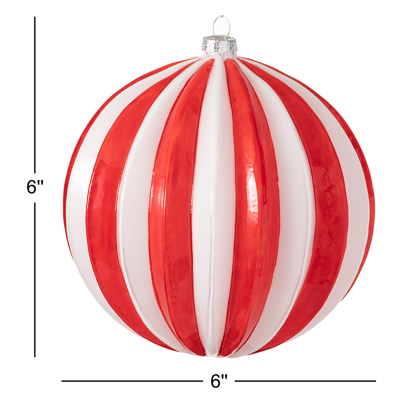 Candy Cane Striped Ball Ornament