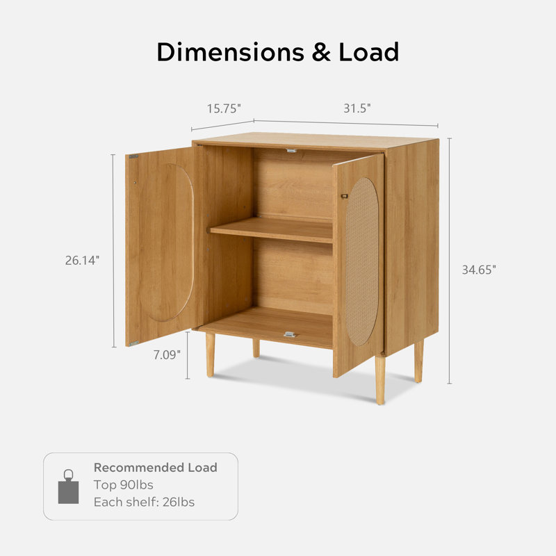 Armoire d'appoint Harman (ensemble de 2), Chêne