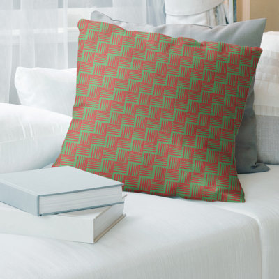 Housse et insert de coussin carré à chevrons