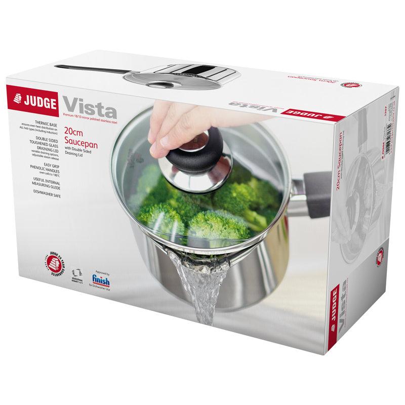 Vista Stainless Steel Saucepan with Lid, 3.1 L
