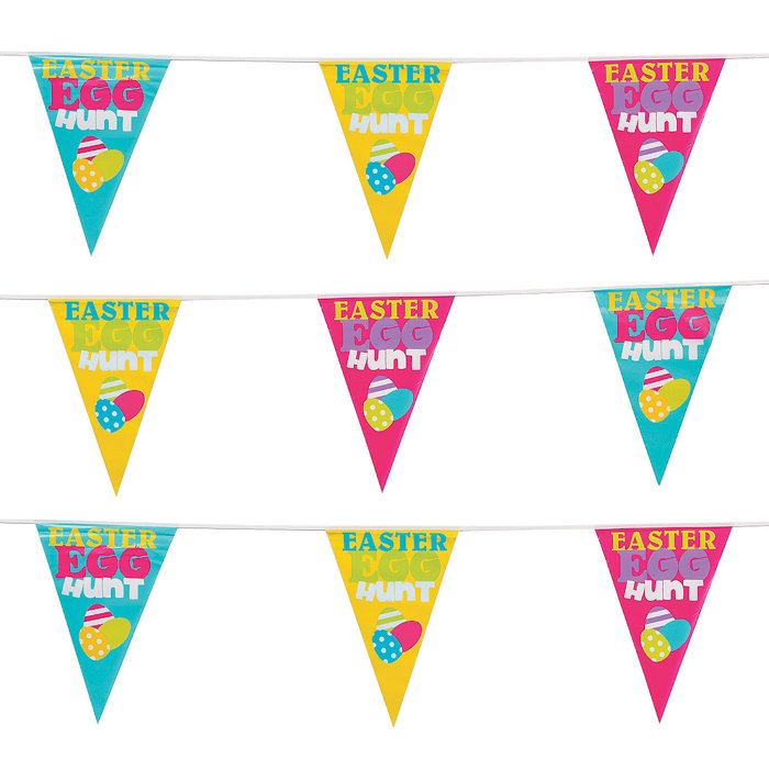 The Holiday Aisle® Katharyn Easter Egg Hunt Plastic Pennant Banner ...