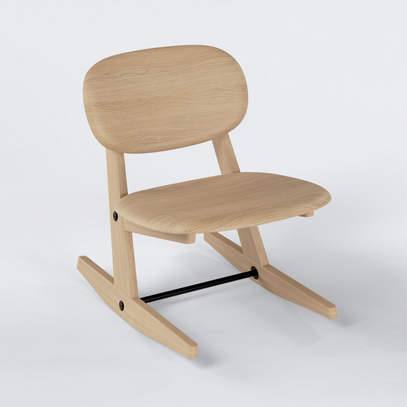 KufenKarl Rocking Chair, Solid Wood Rocking Chair, Mid-Century Comfortable Home Decor Rocking Chair, Oak Nature