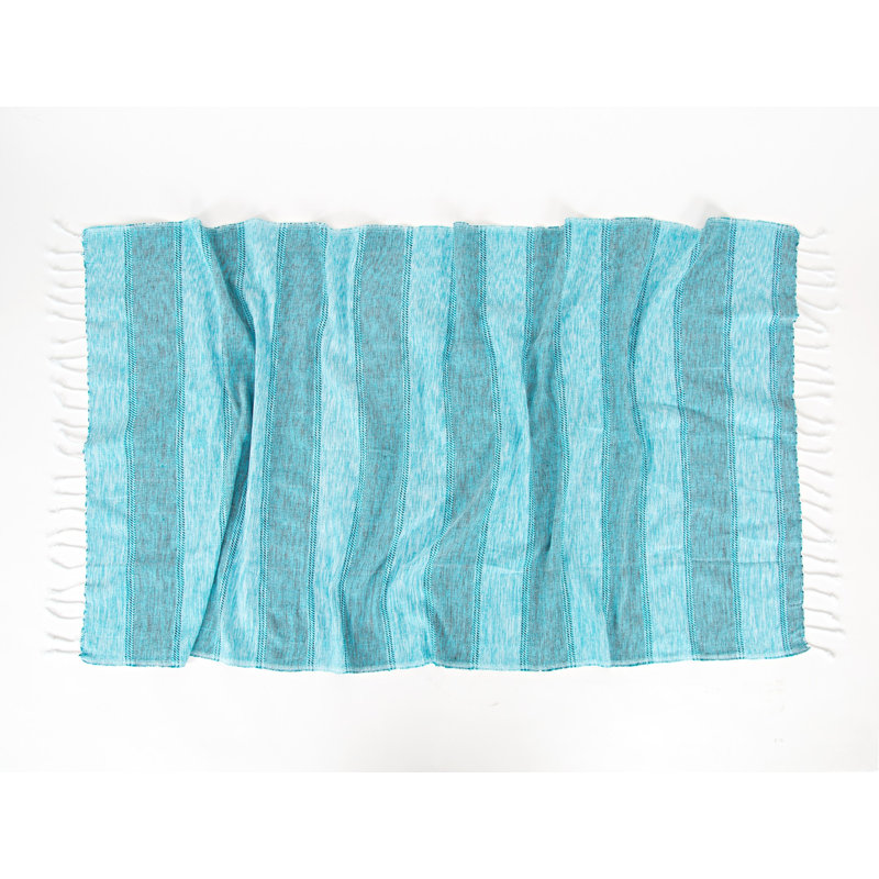 Serviette de plage 100% coton Pollard, Bleu clair