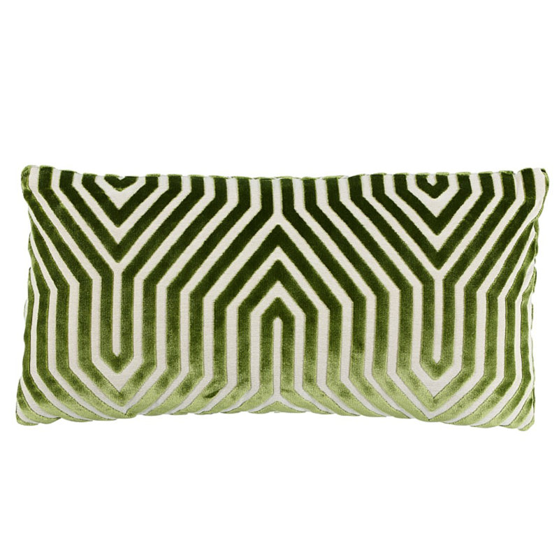 Schumacher x Mary McDonald Vanderbilt Velvet Pillow, Lettuce