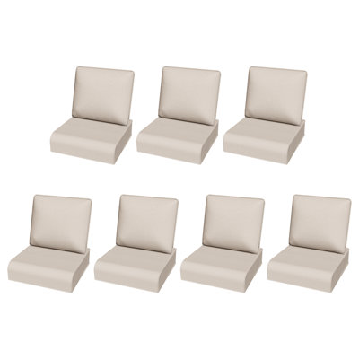 Coussins de canapé d'extérieur toutes saisons, tissu en oléfine et coussins de remplacement résistants à l'eau et aux rayons UV pour meubles de patio, beige, bleu, rouge, 1 à 5 paires