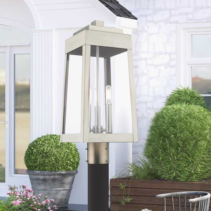 Antionetta Lantern Head, 20.37" H x 8.25" W x 8.25" D, Brushed Nickel