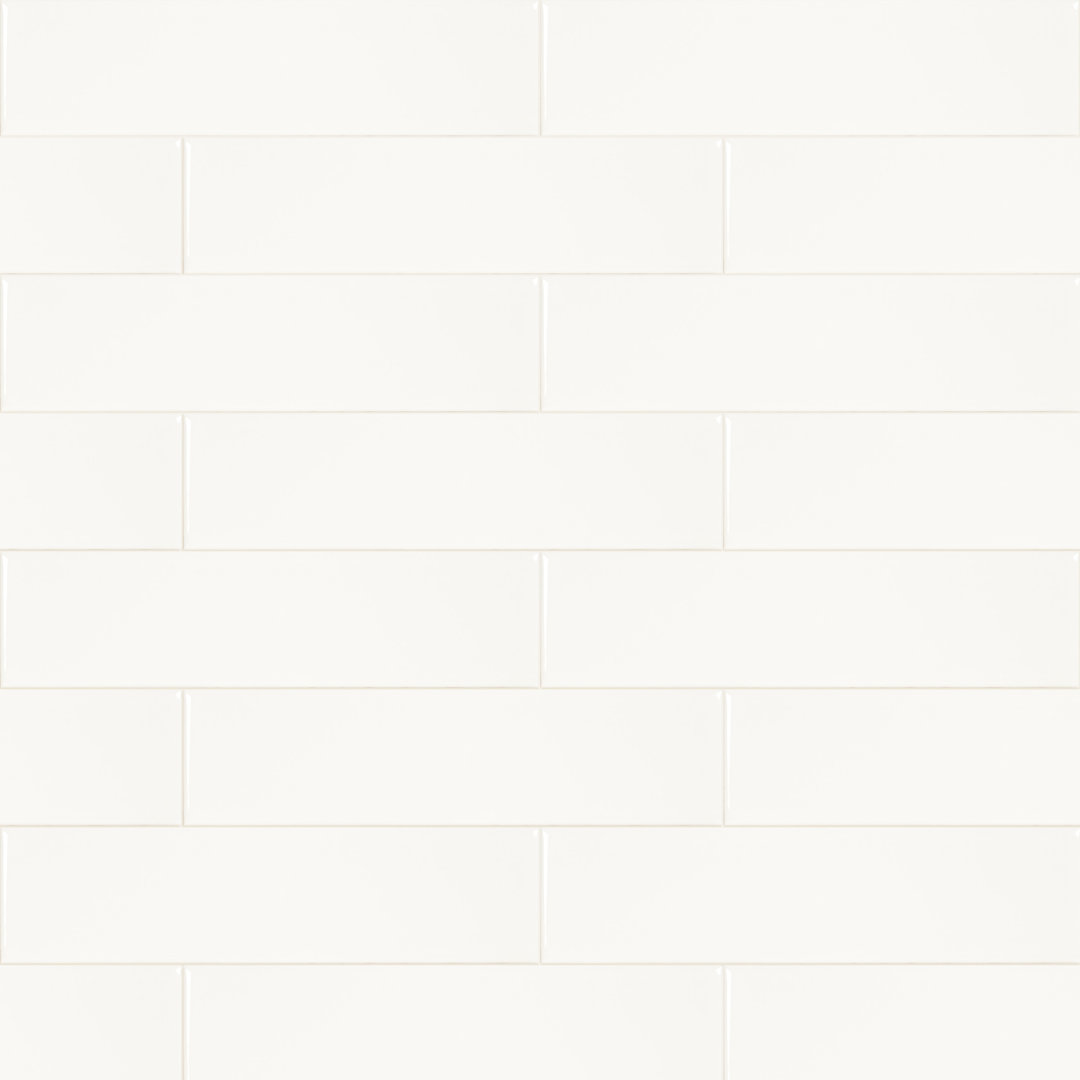 Illume Cloud White 2 in. x 8 in. Glossy Ceramic Wall Tile Ackland