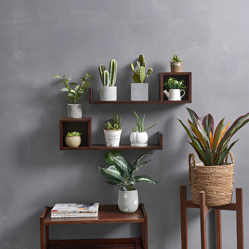 Tablette murale flottante en bois massif