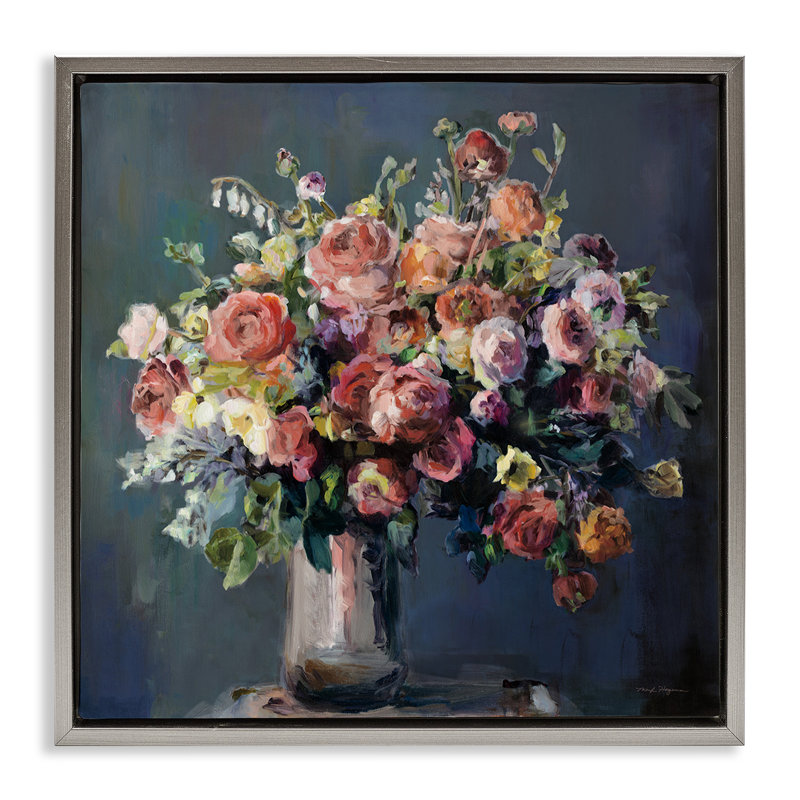 «Abundant Dark Bouquet» par Marilyn Hageman, Gris, H 25 po x l 25 po