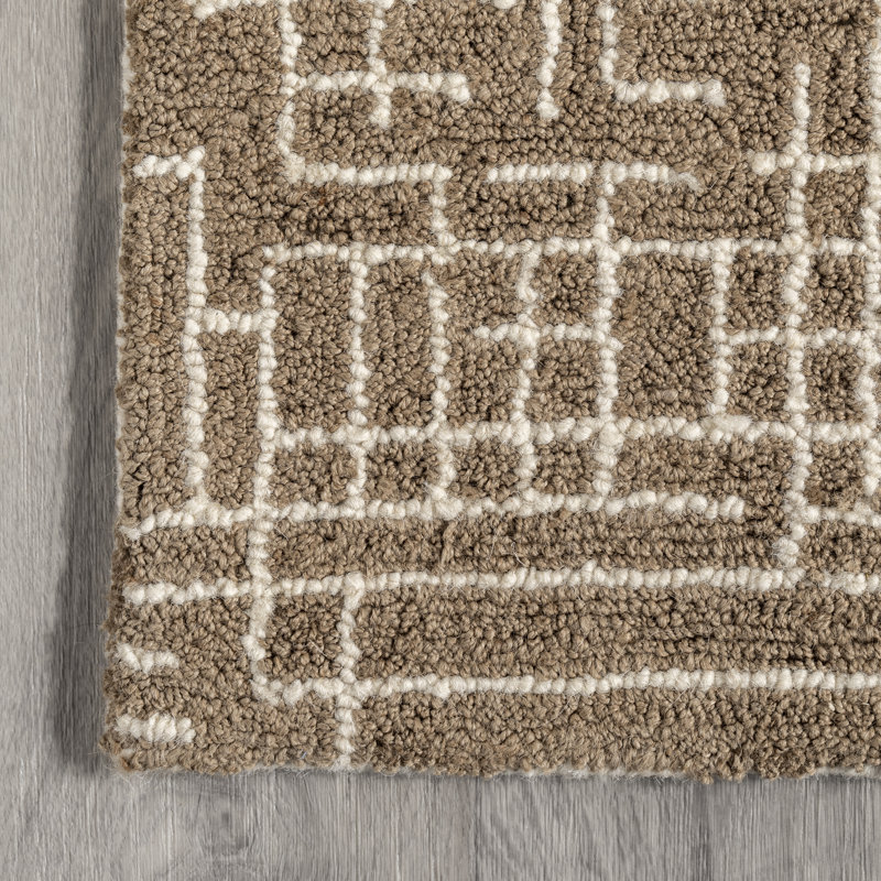 Natural Honey and Alabaster Wool Rectangular 10' x 14' Rug
