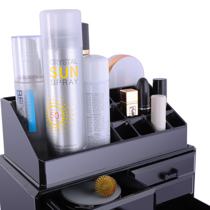 4-Piece Plastic Cosmetics Storage Rack Transparent