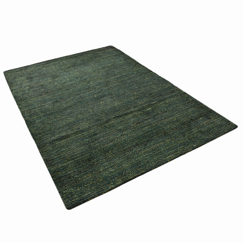 HAND KNOTTED LOOM SILK ECO-FRIENDLY AREA RUGS  - Green & Gold Color | Solid Design | Area rugs for Living room,Bedroom