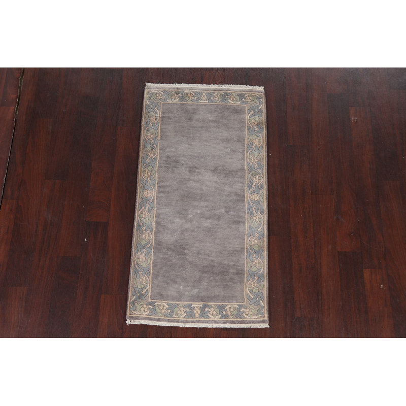 Tapis de couloir oriental népalais en laine noué à la main 2 x 5