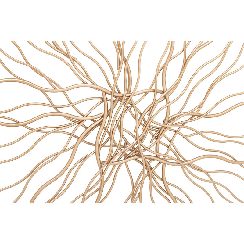 Abstract Copper and Gold Iron Wall Sculpture