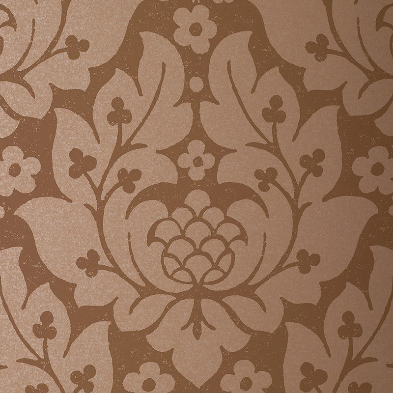 Papier peint damassé Fiore, Moka
