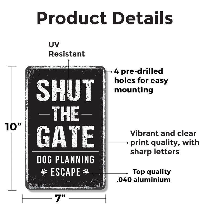Shut Gate (paquet de 2) en aluminium 7 po x 10 po