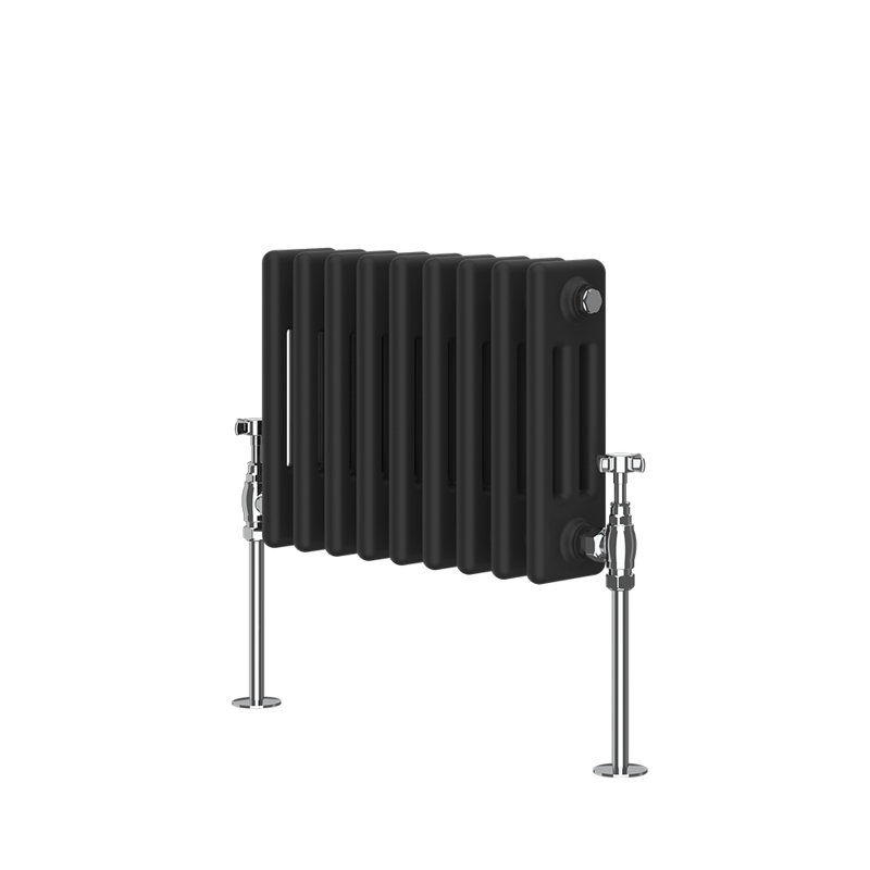Lorenz Horizontal Traditional Column Radiator Black, 30cm H x 42.7cm W x 10cm D