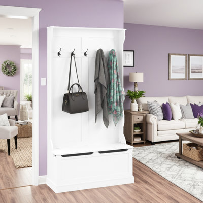 Entryway Hall Tree Storage Bench with Lift-Top & Coat Hooks