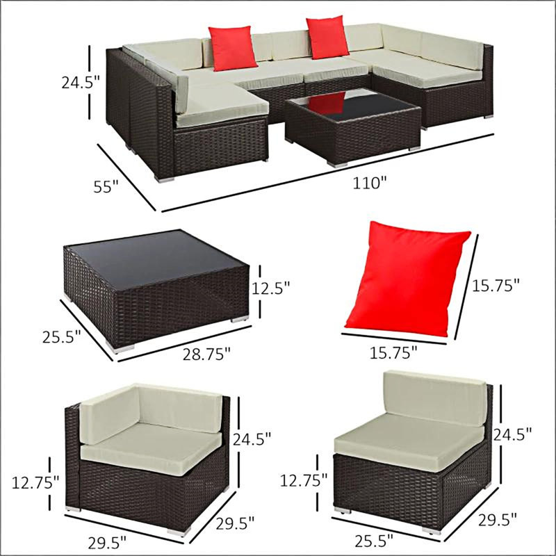 7-Piece Outdoor Sectional Sofa Set