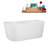 58.5" Streamline Soaking Freestanding Tub and Tray With Internal Drain-101698015