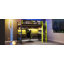 Lit mezzanine en bois avec bureau, support de rangement latéral, tablettes multiples et lumière RVB-475158582-475158585