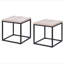 Table de bout, table d'appoint, ensemble de 2 tables de bout, table de chevet rectangulaire en bois et métal, table basse, petite table de bout avec rangement, pour la chambre à coucher du salon